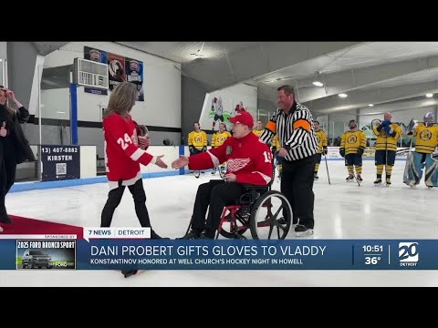 Probert family gives Vladimir Konstantinov special gift at Red Wings alumni game