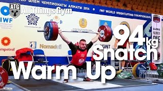 preview picture of video '94kg Warm Up Area Snatch Almaty 2014 World Weightlifting Championships'