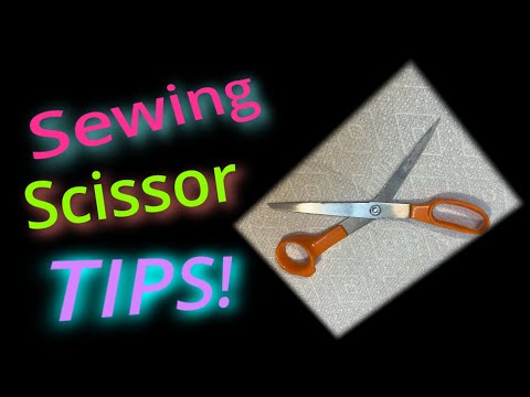Part of a video titled Sewing Scissor Tips! How to tell when your scissors need attention.