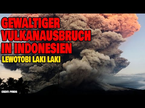 Massive volcanic eruption in Indonesia - Lewotobi Laki Laki