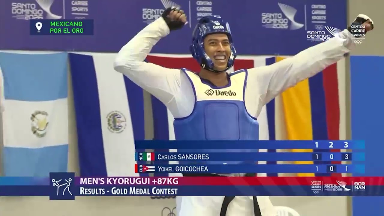 ¡CARLOS SANSORES se cuelga el ORO en TAEKWONDO de los JUEGOS CENTROAMERICANOS Y DEL CARIBE 2026!