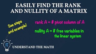How to Find the Rank and Nullity of a Matrix | Step-By-Step Example