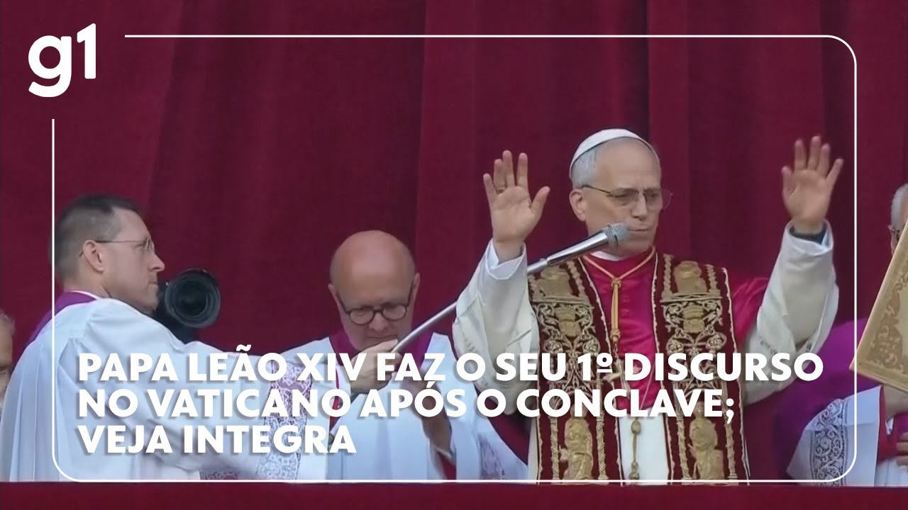 Papa Leão XIV faz o seu 1º discurso no Vaticano após o conclave; veja integra