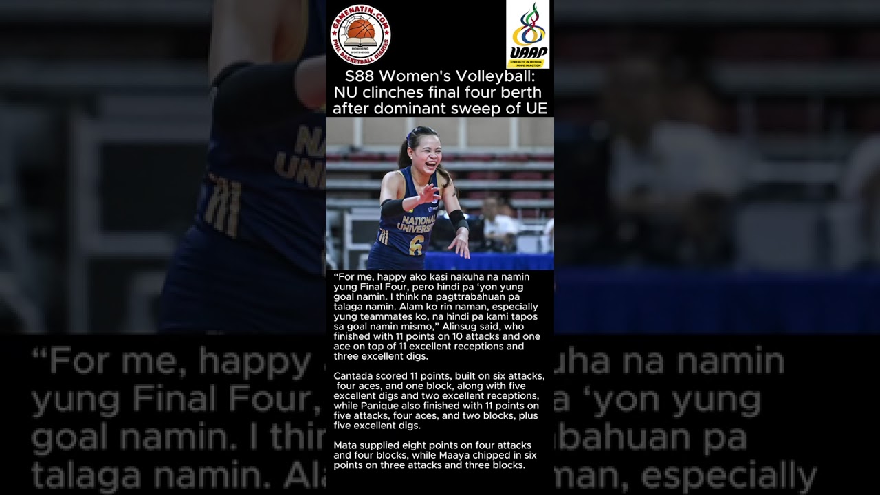 UAAP Women's Volleyball: NU clinches Final 4 spot after sweeping UE