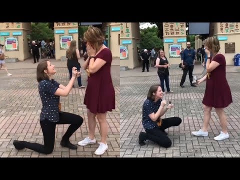 Couple surprises each other with sweet double proposal