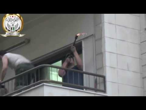 استهداف كتيبة دمشق عاصمة الأمويين التابعة للواء الأول بالأنيرجا تجمعات قوات النظام والشبيحة في حي برزة في مدينة دمشق