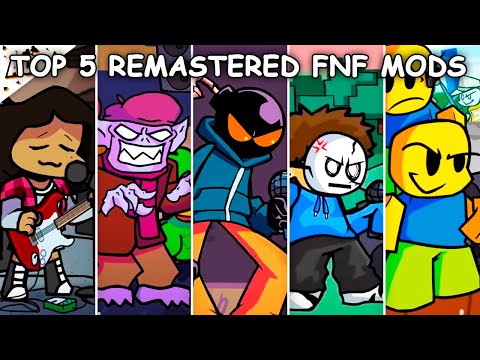 Top 5 Remastered FNF Mods (VS Fun Sized Whitty, Sunday, Tux Trouble, Aflac) - Friday Night Funkin'