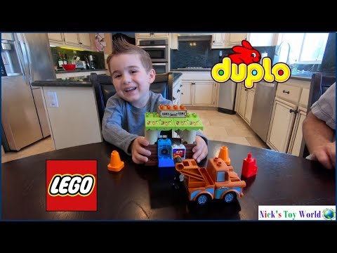 Building Disney Pixar Cars 3 Lego Duplo Maters Shed with Nick's Toy World (Unboxing)