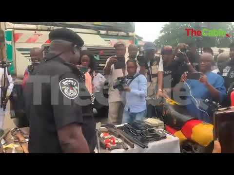Lagos Police intercept truck carrying weapons, camouflage and suspected drugs; 4 arrested 