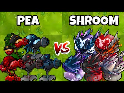 PVZ Fusion 2.7 Challenge - Team PEA vs SHROOM Plants Fusion VS All Zombies - Who Will Win?