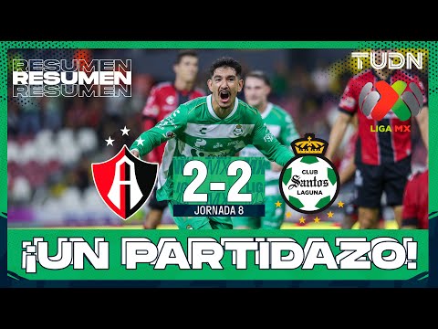 Highlights and goals - Atlas 2-2 Santos | Liga MX - Matchday 8 Apertura 2025 | TUDN