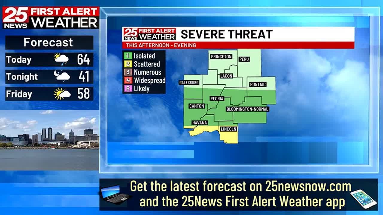 Isolated strong storms possible today