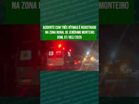 Acidente com três vítimas é registrado na zona rural de Jerônimo Monteiro