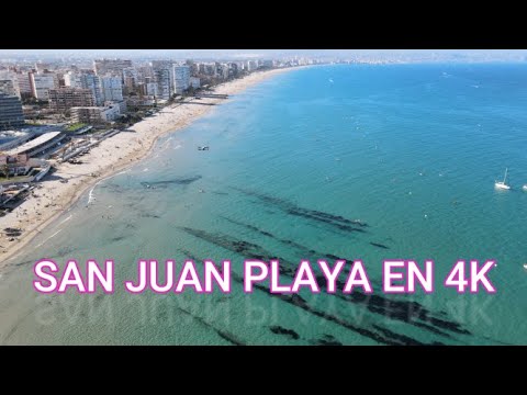 San Juan beach in Alicante 4K drone footage