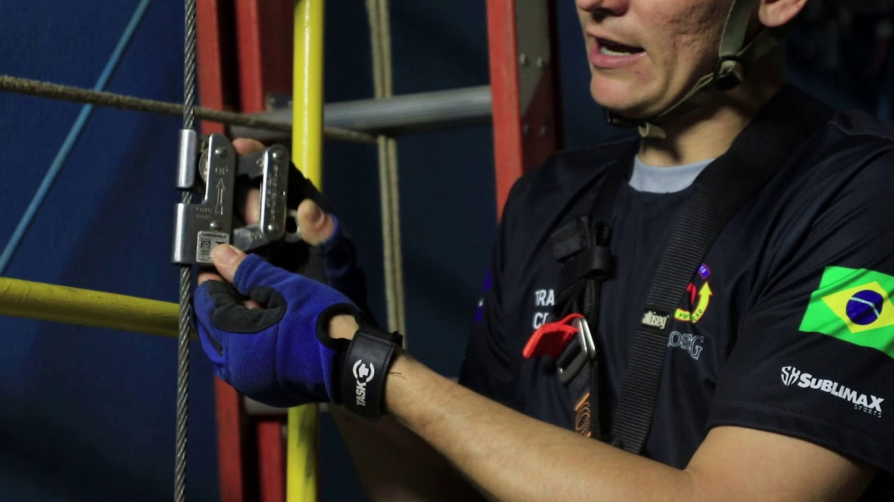 Trava quedas para cabo de aço