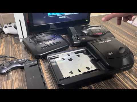 Connect a Sega CD/Mega CD 2 to a Sega Genesis/Megadrive model 1 and model 2 in 2025