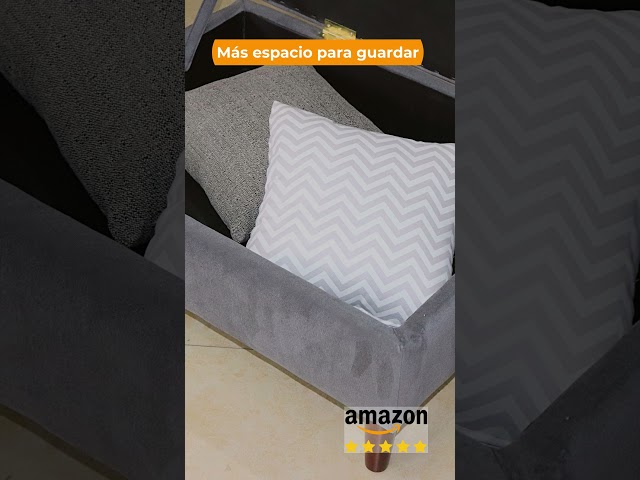 Vídeo relacionado con HOMASIS Taburete para Maquillaje de Aseo, puf de Terciopelo, escabel para sofá, Patas de Metal Dorado, Taburete Moderno, 34 x 46 cm (Gris)