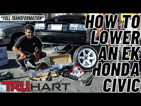 How To Stance an EK CIVIC! | Full TRUHART Rear Suspension Upgrade & Max Camber | Full Transformation