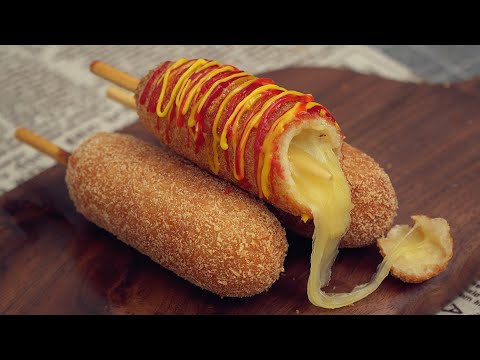 Mozzarella Cheese Corn Dog Recipe [Korean Street Food] - YouTube