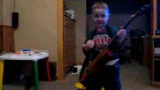 Zach playing"If you wanna be a rock star"