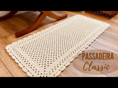 Passadeira CLASSIC-Faça o seu tapete no tamanho que quiser -passo a passo por @MarceloNunesCroche
