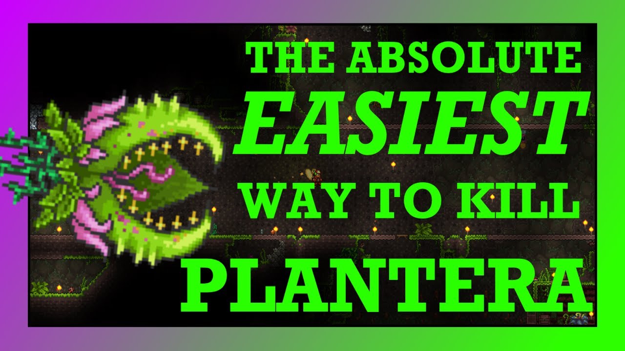 (Normal Mode Only!!) The ABSOLUTE EASIEST Way to Beat Plantera in Terraria! (Works in 1.4!)