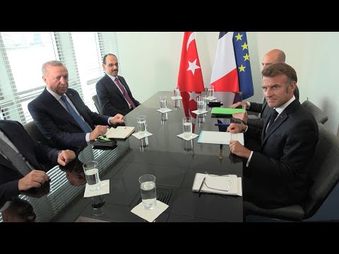 French President Emmanuel Macron meets with Turkish President Recep Tayyip Erdogan | AFP