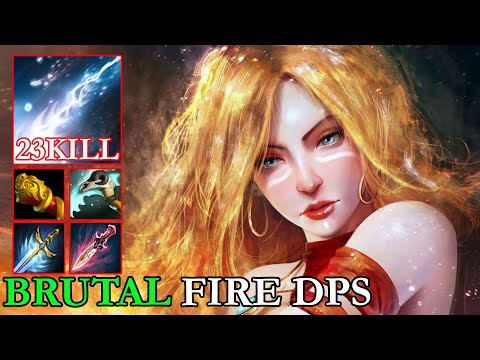 BRUTAL Fire Machine Gun DPS 100% Physical Carry Lina OP Max Speed EZ MMR 7.32b Dota 2