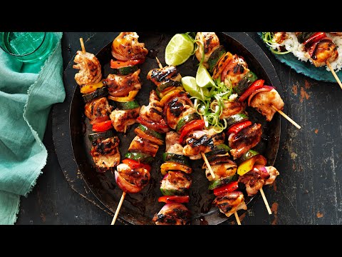 Honey Soy Chicken and Vegetable Skewers
