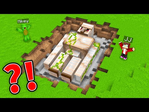 Mikey Spikey - Mikey and JJ Found a GIANT GOLEM in Minecraft (Maizen)