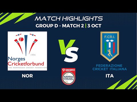 Group D, Match 2 - NOR vs ITA | Highlights | Dream11 European Cricket Championship, 2022 | ECC22.074