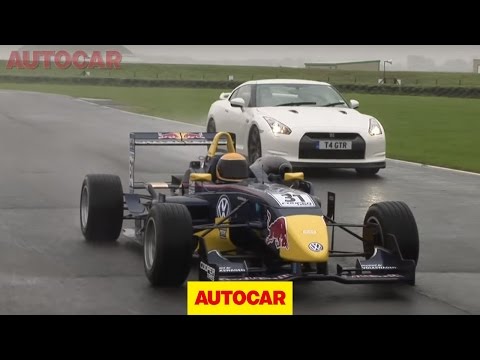Nissan GT-R vs Formula 3 car video by autocar.co.uk