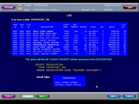 SQL 020 SELECT WHERE LIKE or How can I match a pattern of wildcard characters?