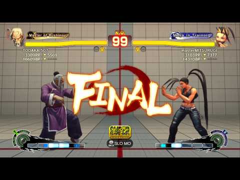 SSF4:A.E. :masterMITSURUGI vs TODAKAI507. FT 3wins set on XboxLive