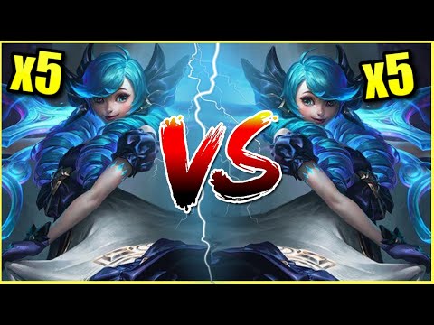 FIVE GWEN's VS. FIVE GWEN's!  PLAYING THE NEW CHAMPION IN ONE FOR ALL!