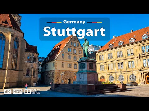 Stuttgart, Germany 🇩🇪 Amazing City Walking Tour ☀️ 4K 60fps HDR | A Sunny Day Walk, 2023