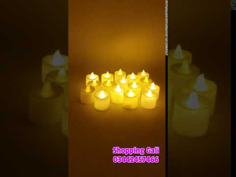 Midulyss golden color flameless led tealights, smokeless pla...