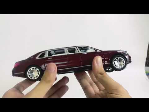 Машинка металлическая XLG 1:24 «Mercedes-Maybach S600 Pullman» M923T 20 см. инерционная, свет, звук / Красный