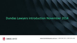 Dundas Lawyers introduction November 2014
