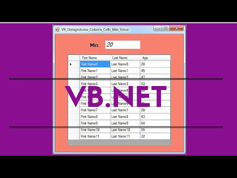 VB.NET Tutorial - How To Get The Minimum Value From DataGridView Column Using VB NET [ With Code ] Video
