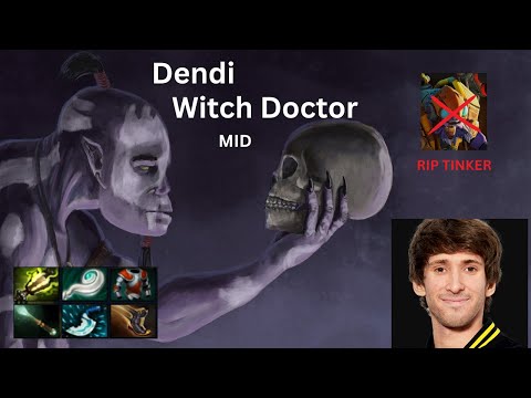 Dendi Destroys Tinker Mid with Witch Doctor - High MMR Dota 2 Replay 7.32e 2023