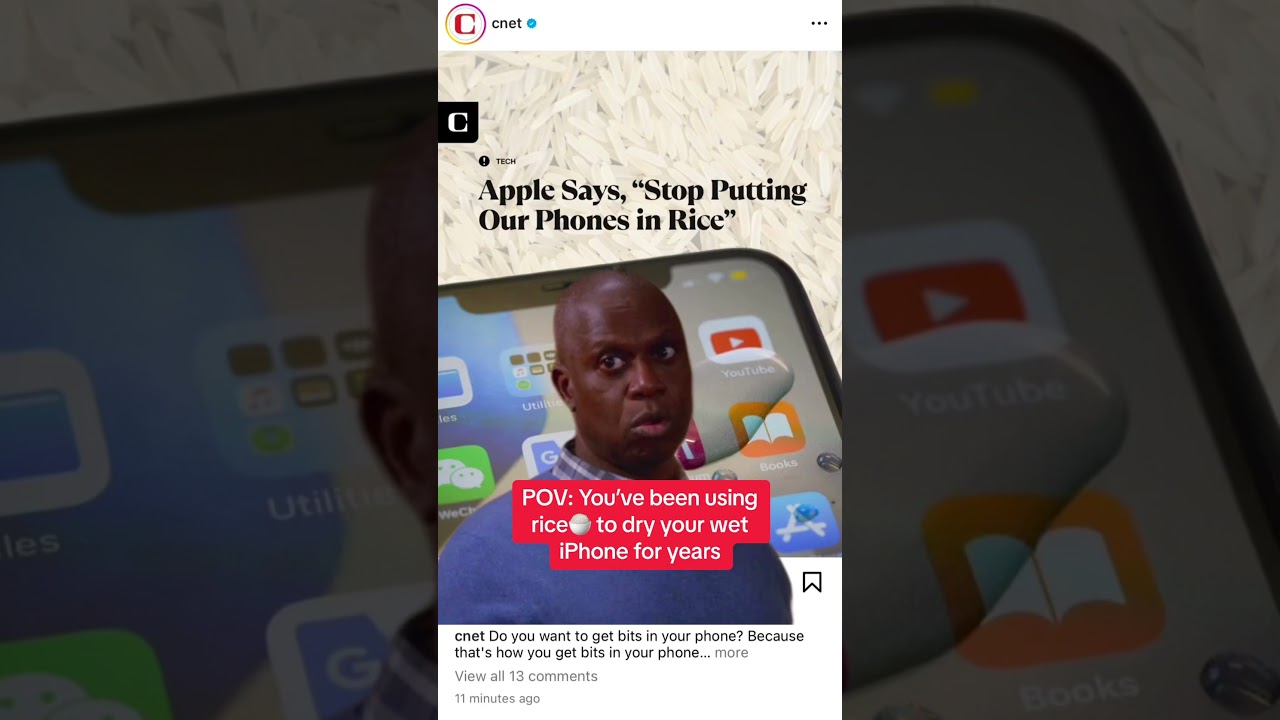 Apple Warns People Not to Put Wet iPhones in Rice