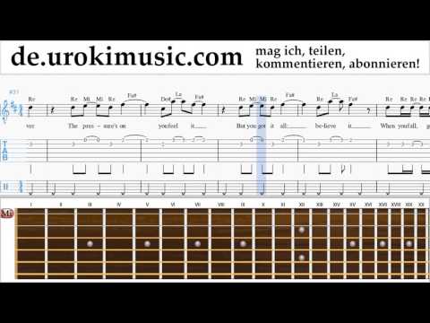 Gitarrenunterricht Shakira - Waka Waka Noten Lernen Teil#2 um-995