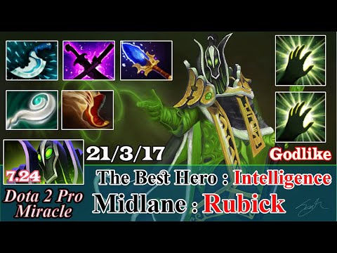 Rubick Midlane Godlike 21 Kill - Dota 2 Pro Miracle Spotlight Gameplay Patch 7.24 - Dota 2 Pro