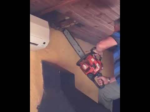 Chainsaw kick back close call