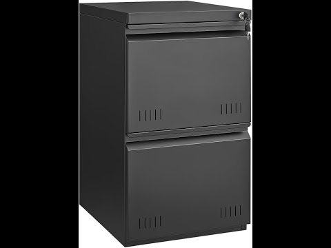 Approgreent 2 Drawer File Cabinets for Home Office, Vertical File Cabinet with Lock, Office Cabinet for A4/Letter/Legal Size, Under Desk Filing Cabinet, Assembly Required(Black) video review thumbnail