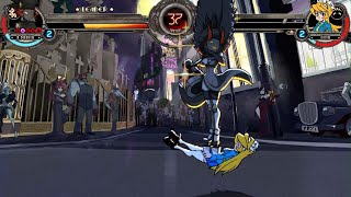 Skullgirls 2nd Encore Black Dahlia vs. Filia and Squigly
