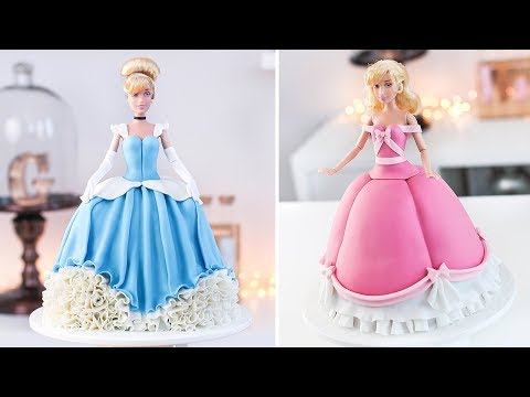 DISNEY PRINCESS  👑 CINDERELLA - How to Make a Doll Cake - Tan Dulce
