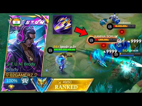 TOP GLOBAL BRODY BEST 1 HIT BUILD TO DESTROY META HEROES IN SOLO RANKED! Build Top 1 Global Brody 