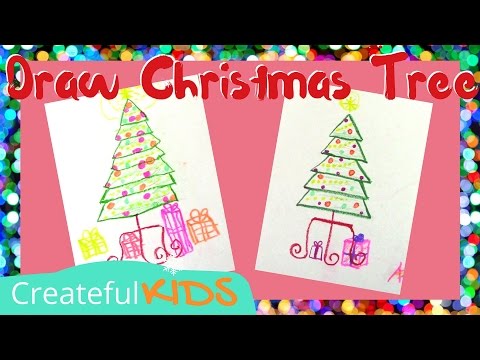 How To Draw a Christmas Tree | Christmas Art Projects...